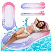 MATERAC PLAŻOWY DMUCHANY DO PŁYWANIA Z SIATKĄ RAINBOW-PINK 153x72