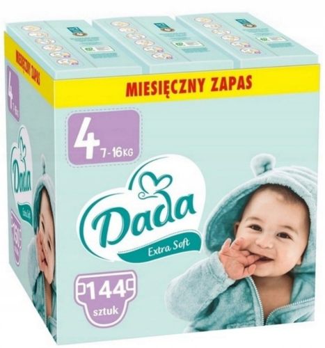 Pieluszki Dada 4 Maxi Zapas Extra Soft Pampersy 144 szt na Arena.pl