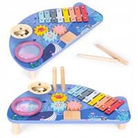STOLICZEK INSTRUMENTALNY DLA DZIECI DREWNIANY Z MOTYWEM MORSKIM - ECOTOYS