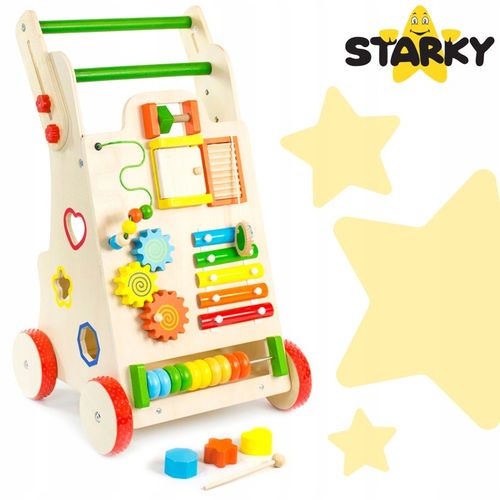 Prezent na roczek jeździk pchacz drewniany chodzik tablica manipulacyjna na Arena.pl