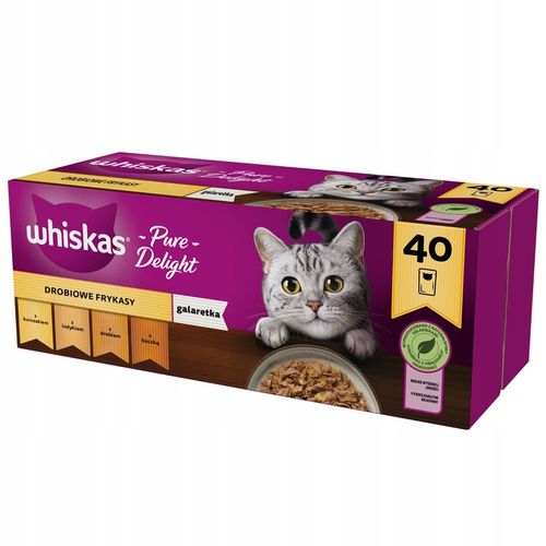 WHISKAS mokra karma dla kota kurczak indyk drób kaczka w galaretce 40x85 g na Arena.pl