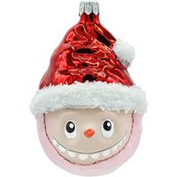 Bombka choinkowa: Labubu w czapce Mikołaja: różowe