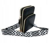 Sara Moda - torebka rowerówka portfel etui na telefon czarny mat 327