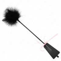 kink duster z piorkiem i rożową kulą, wstążkowy, 49 cm
