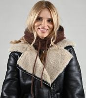 Czekoladowa Kominiarka KAPTUR komin Balaclava Czapka damska miekka zimowa