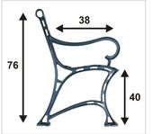 NOGA DO ŁAWKI MIEJSKA Z PODŁOKIETNIKIEM, 6 DESEK - NOGA MIE Z P