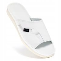 Kapcie Skórzane Damskie, Klapki z Regulacją Podbicia na Rzepę 36-41 PanSzew