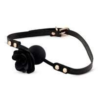 knebel silikonowy black rose z różą i kanałem 4,2 cm