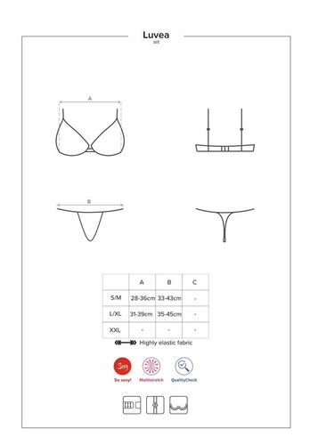 Zmysłowy, Czarny Komplet - Obsessive Luvae S/M na Arena.pl