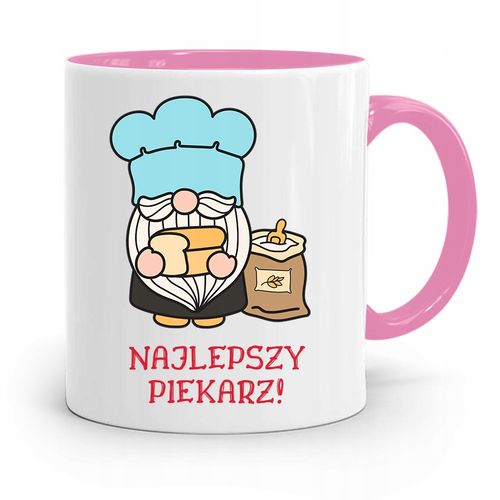 Kubek Różowy Dla Piekarza Najlepszy Piekarz Z Nadrukiem Ze Zdjęciem na Arena.pl