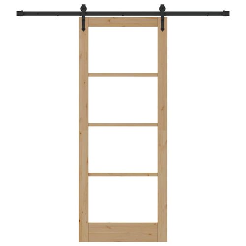 Drzwi Przesuwne Brązowy 83 x 211 cm Drewno i metal na Arena.pl