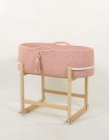 kosz mojżesza boho handmade z kołyską - pastel pink