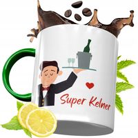 Kubek Zielony Dla Kelnera Kelnerki Na Prezent Z Nadrukiem Ze Zdjęciem