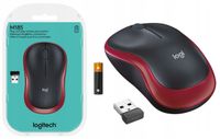 Mysz Logitech M185 USB 2.4 GHz Czarno-czerwona bezprzewodowa
