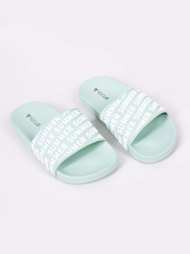 Klapki damskie napis 3D miętowe 36 YOCLUB na Arena.pl