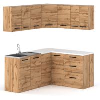 Meble Kuchenne Drewniane Narożne Danka Nowoczesna Modułowa Dąb Wotan