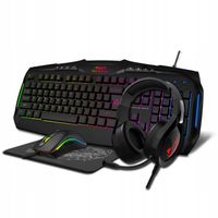 Zestaw GAMINGOWY 4w1 KLAWIATURA GAMINGOWA MYSZ SŁUCHAWKI PODKŁADKA