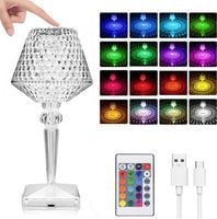 lampa kryształowa led rgb nocna biurkowa stojąca