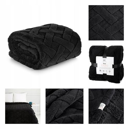 MIĘKKI KOC PLED GRUBY PUSZYSTY TŁOCZONY 200x220 NARZUTA NA ŁÓŻKO KANAPĘ na Arena.pl