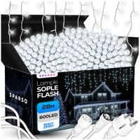 SOPLE 600 LED KURTYNA LAMPKI ZEWNĘTRZNE + FLASH IP44 ŚWIATŁO BIAŁE ZIMNE