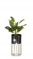 Kwietnik dekoracyjny czarno złoty 42 cm LOFT METAL
