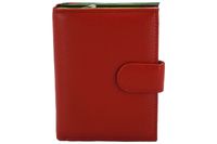 Pojemny kolorowy portfel damski skórzany Czerwony