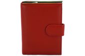 Pojemny kolorowy portfel damski skórzany Czerwony