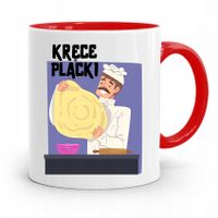 Kubek Czerwony Dla Kucharza Kucharki Krąęce Placki Z Nadrukiem Ze Zdjęciem