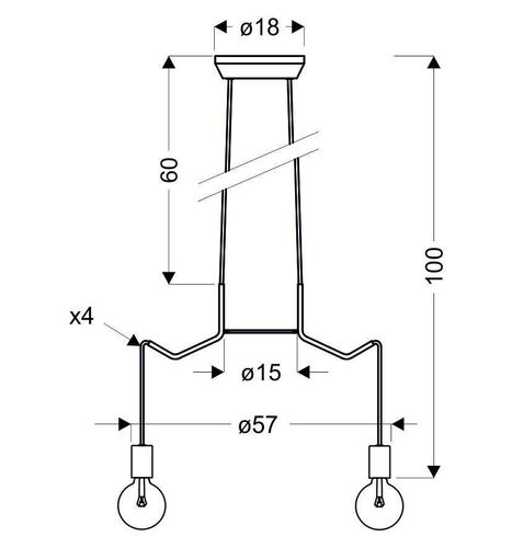 Basso zwis 4x40W E27 czarny matowy na Arena.pl