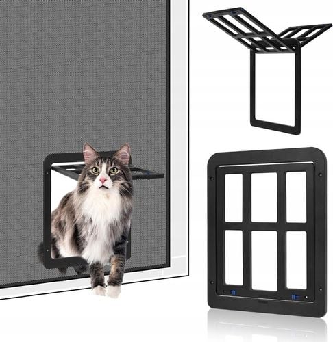 KLAPKA DO DRZWI MOSKITIERY DLA KOTA PSA OTWÓR WEJŚCIE DRZWICZKI KLAPA SZARA na Arena.pl