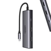 adapter 6w1 ugreen cm498 hub usb do 2x usb-a 3.0, usb-c 3.0, 2xhdmi, pd