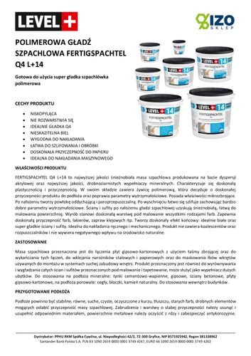 Zestaw Gładź szpachlowa Gotowa 20kg + Skrobak Wybierak LEVEL5 5-210 na Arena.pl