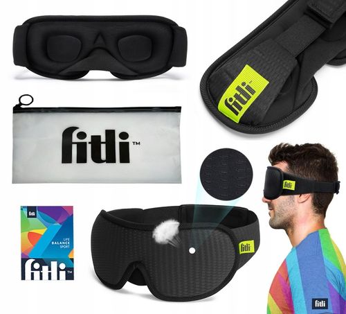 OPASKA NA OCZY DO SPANIA 3D Maska Zaciemniająca Regulowana MEMORY CZARNA na Arena.pl