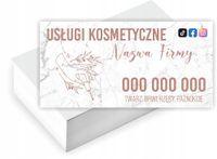Wizytówki firmowe PROJEKT GRATIS 200 sztuk USŁUGI KOSMETYCZNE BRWI RZĘSY