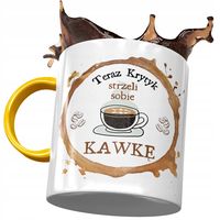 Kubek Żółty Dla Krytyka Strzeli Sobie Kawkę Z Nadrukiem Ze Zdjęciem