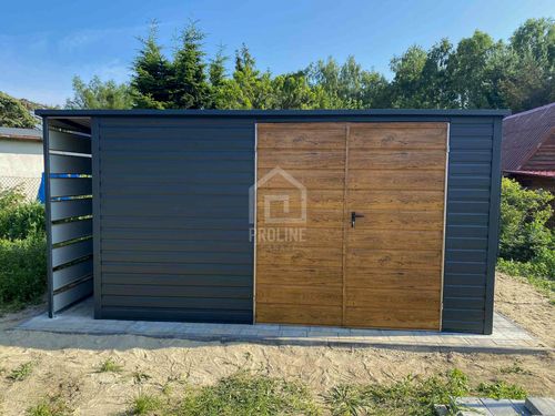 Schowek Domek Ogrodowy 4x3 wiata 0,5x3 brama dach spad w tył PLG166 na Arena.pl