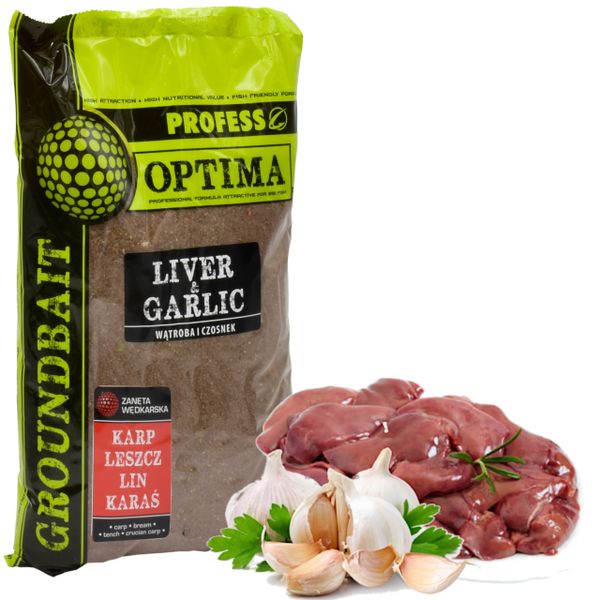 Zanęta Wędkarska PROFESS OPTIMA Wątroba Czosnek 1g zdjęcie 3