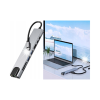 ADAPTER HUB Przejściówka USB-C 8W1 do USB SD LAN HDMI 4K