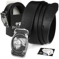 Beltimore skórzany pasek męski czarny szeroki premium W24 : Kolory - czarny, Rozmiar pasków - r.115-130 cm