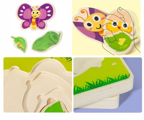 drewniane puzzle montessori dla dzieci motylek mwz-3155 na Arena.pl