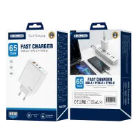 jellico ładowarka sieciowa eu20 gan pd 65w 2xusb-c + 1xusb qc3.0 biały