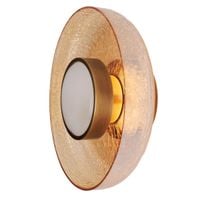 Okrągła lampa ścienna Signature W0352 LED 9W 3000K szklana mosiądz