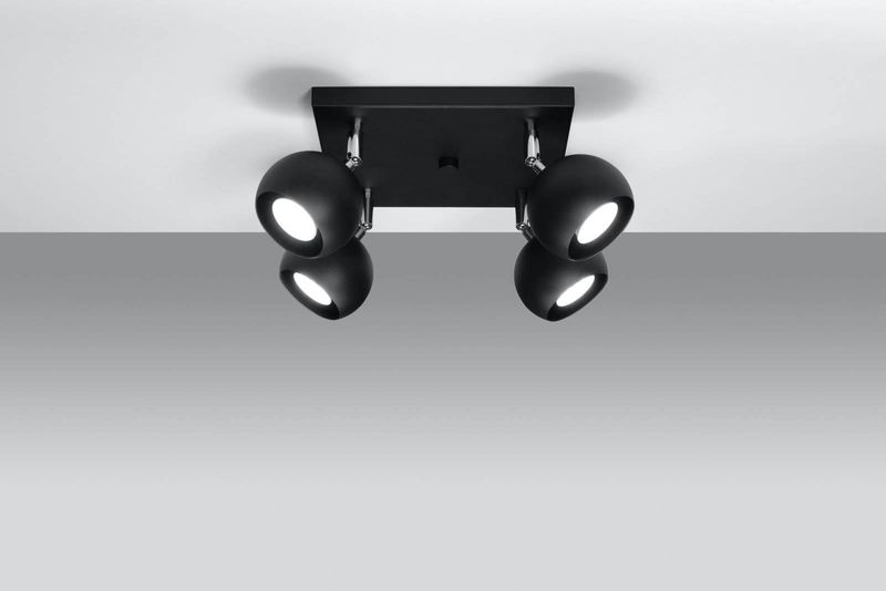 Plafon LAMPA sufitowa SL.0446 kwadratowa OPRAWA reflektorki kule balls czarne zdjęcie 4