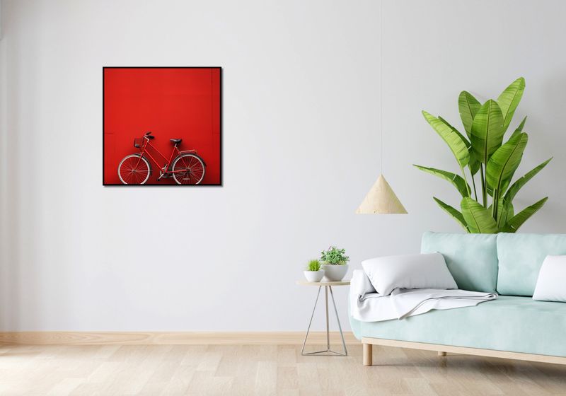 Plakat 70x70cm Czerwony Rower zdjęcie 4