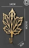 Wieszak haczyk uchwyt złoty liść klon 17cm