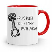 Kubek Czerwony Mechanika Puk Puk Kto Tam? Panewka! Z Nadrukiem Ze Zdjęciem