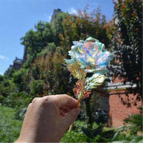 Złota RÓŻA - Doskonały Prezent - Dekoracja (Złoty) na Arena.pl