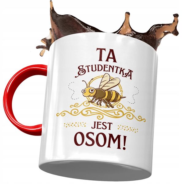 Kubek Czerwony Dla Studentki Studentka Jest Osom! Z Nadrukiem Ze Zdjęciem zdjęcie 1