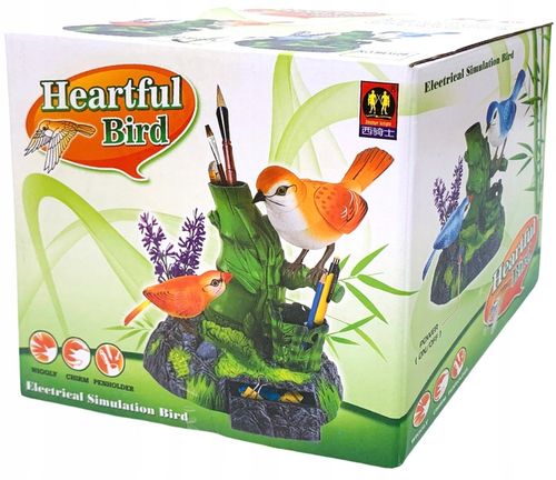 Ruchome ptaszki śpiewające pojemnik na biurko przybory figurka interakrywna na Arena.pl