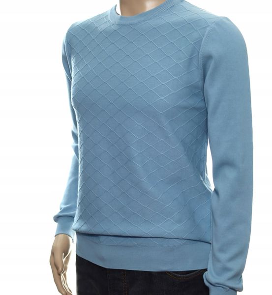 STROKERS klasyczny sweter męski z bawełny ze wzorem  XL błękitny zdjęcie 3